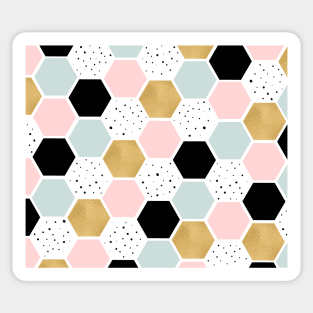 Marvelous honeycomb pastel en gold Sticker